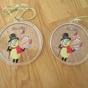 Two - Planters Christmas Ornaments - Rare